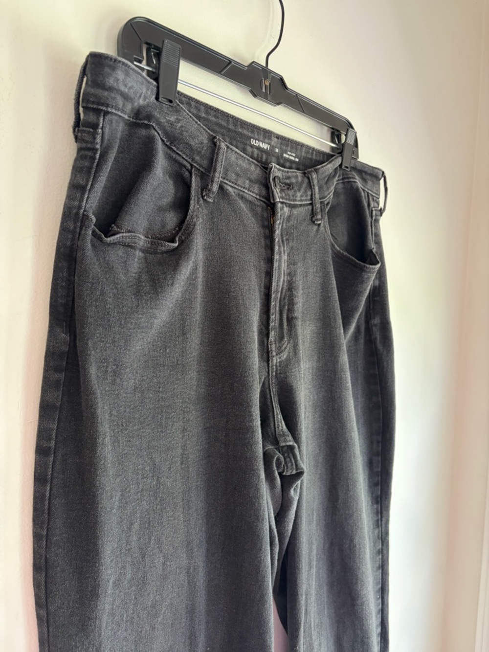 Old Navy Women's High Rise Wow Wide Leg Black Denim Jeans Size 16 - Picture 2 of 5